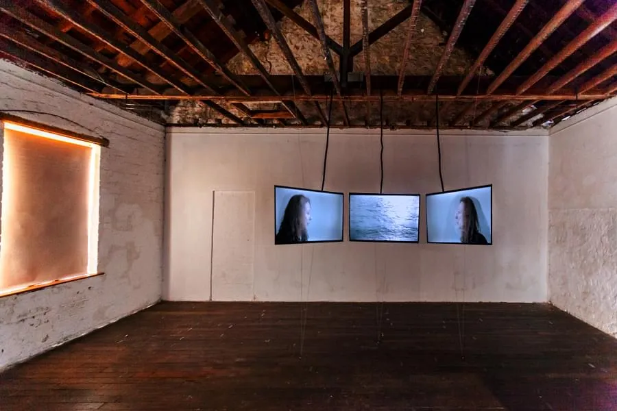 Installation Solo Show 'Doldrums' 3 Channel Video 2.50mins Undercurrents19, WA 